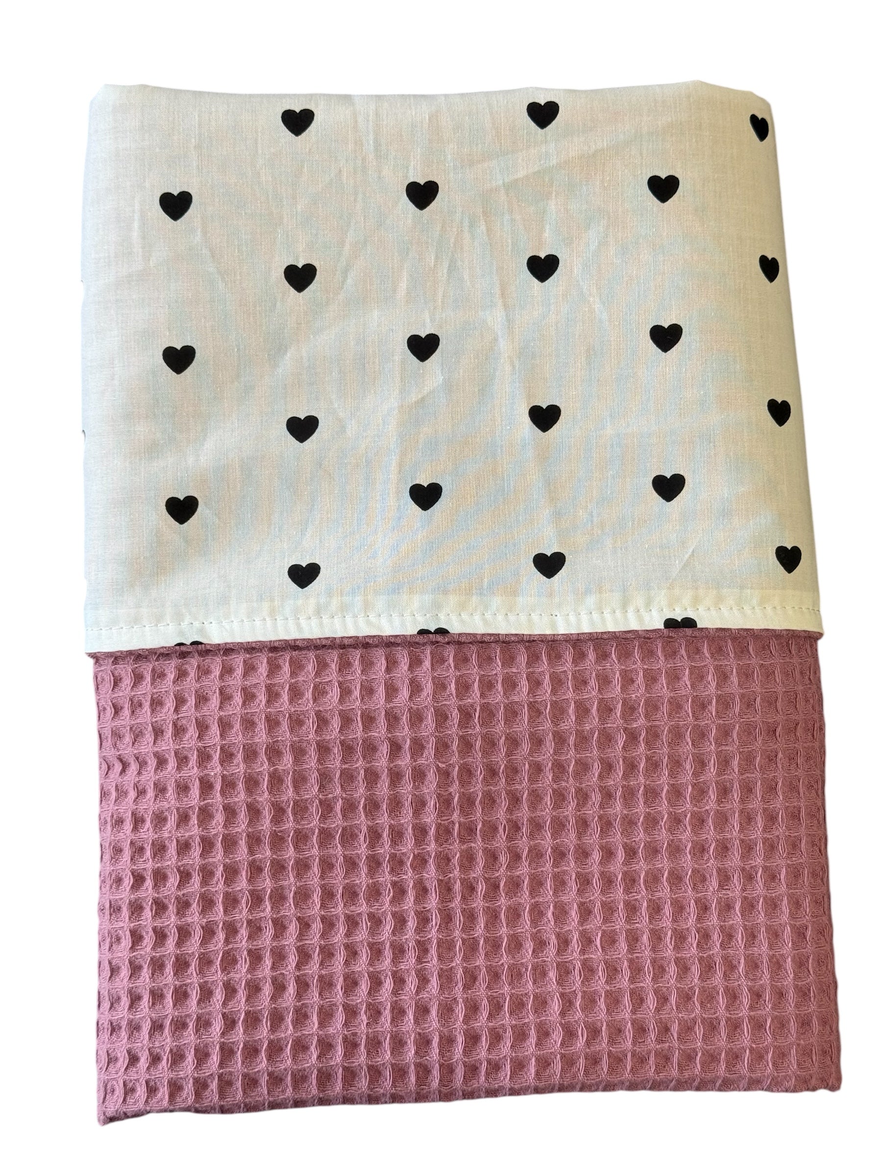 Baby deken kinderwagen deken wieg deken mauve hartjes