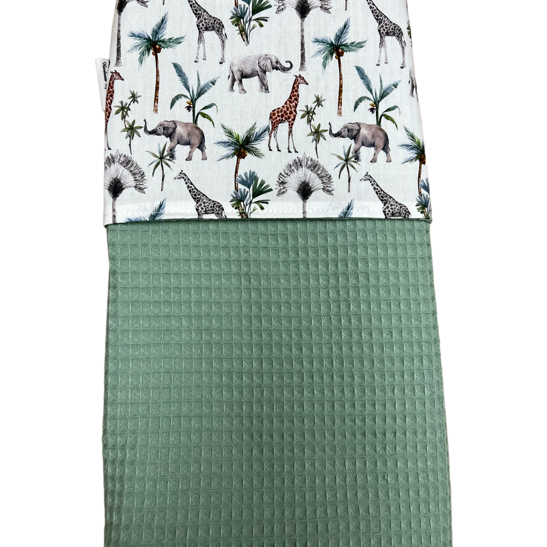 Baby deken kinderwagen deken wieg deken oud groen jungle giraffe olifantjes