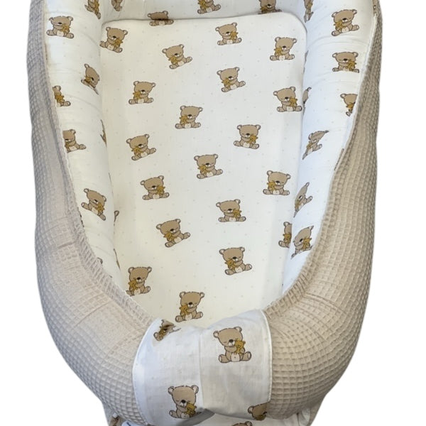 Babynestje ecru teddy beer