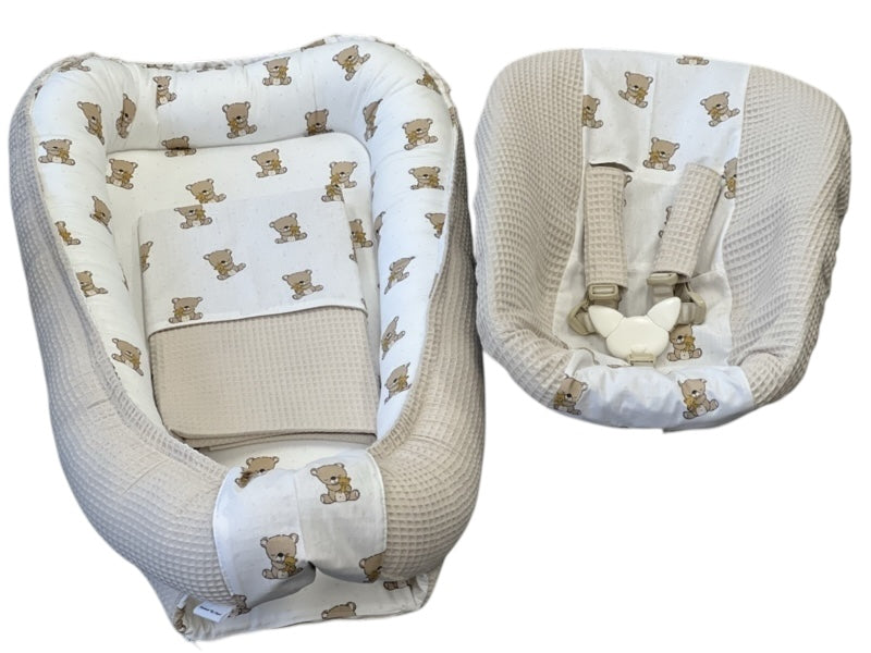 Babynestje ecru teddy beer