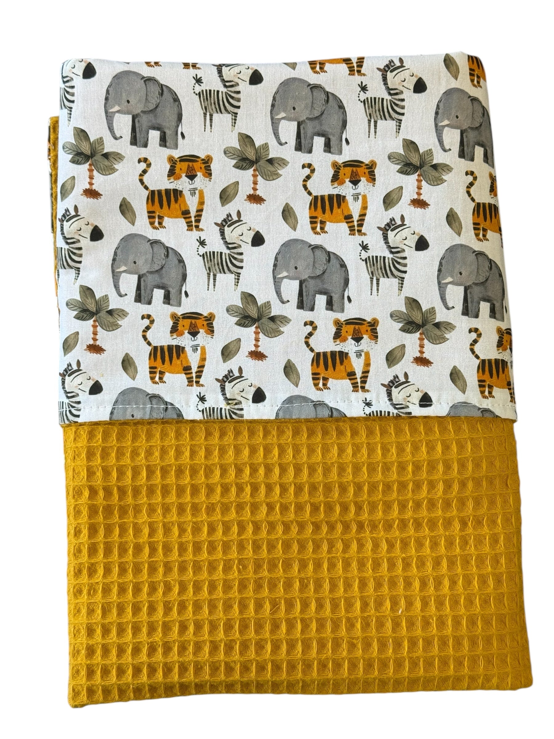 Baby deken kinderwagen deken wieg deken okergeel tijger olifant zebra