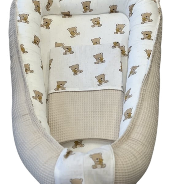 Babynestje ecru teddy beer
