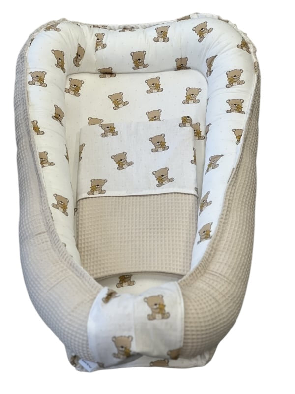 Babynestje ecru teddy beer