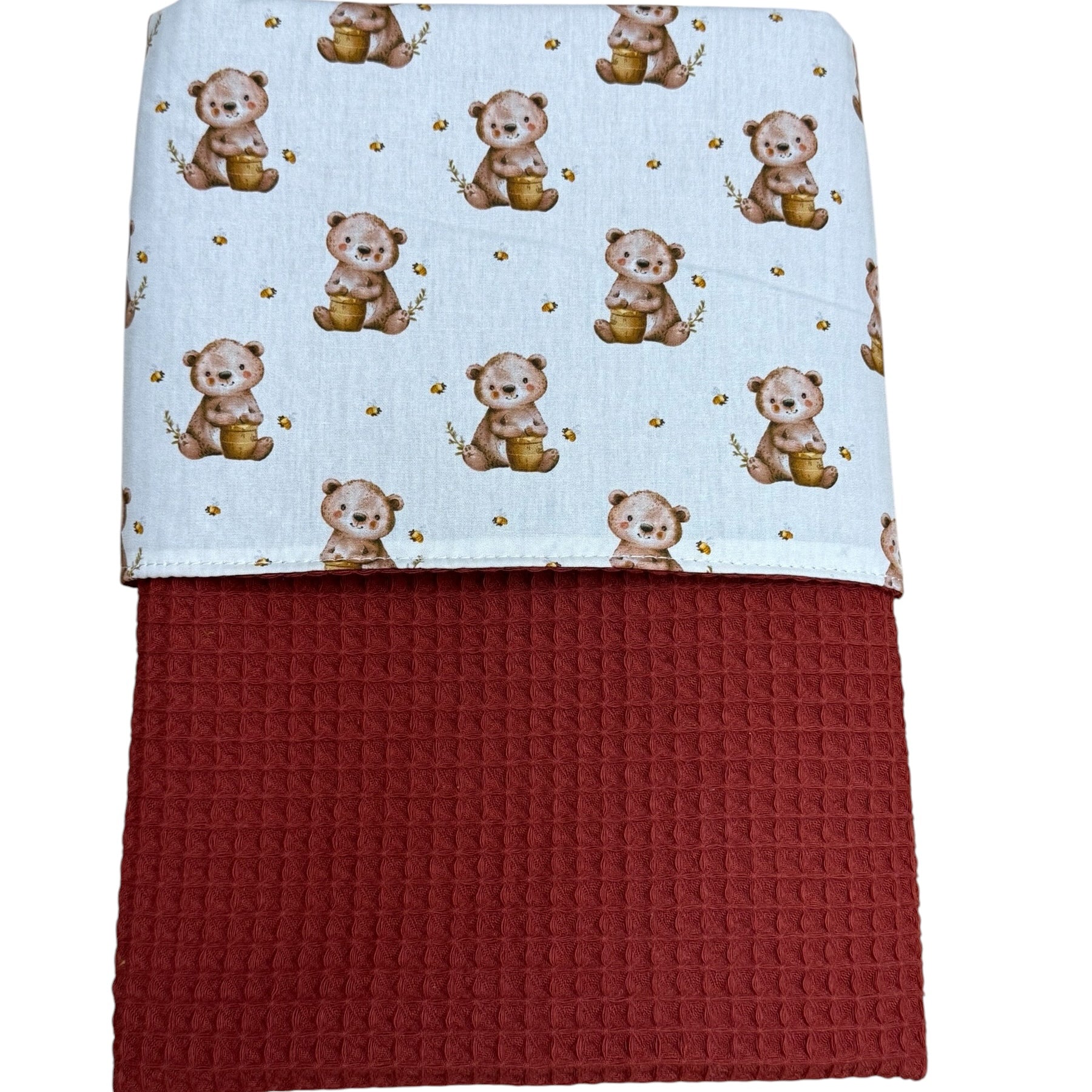Baby deken kinderwagen deken wieg deken steenrood honey bear