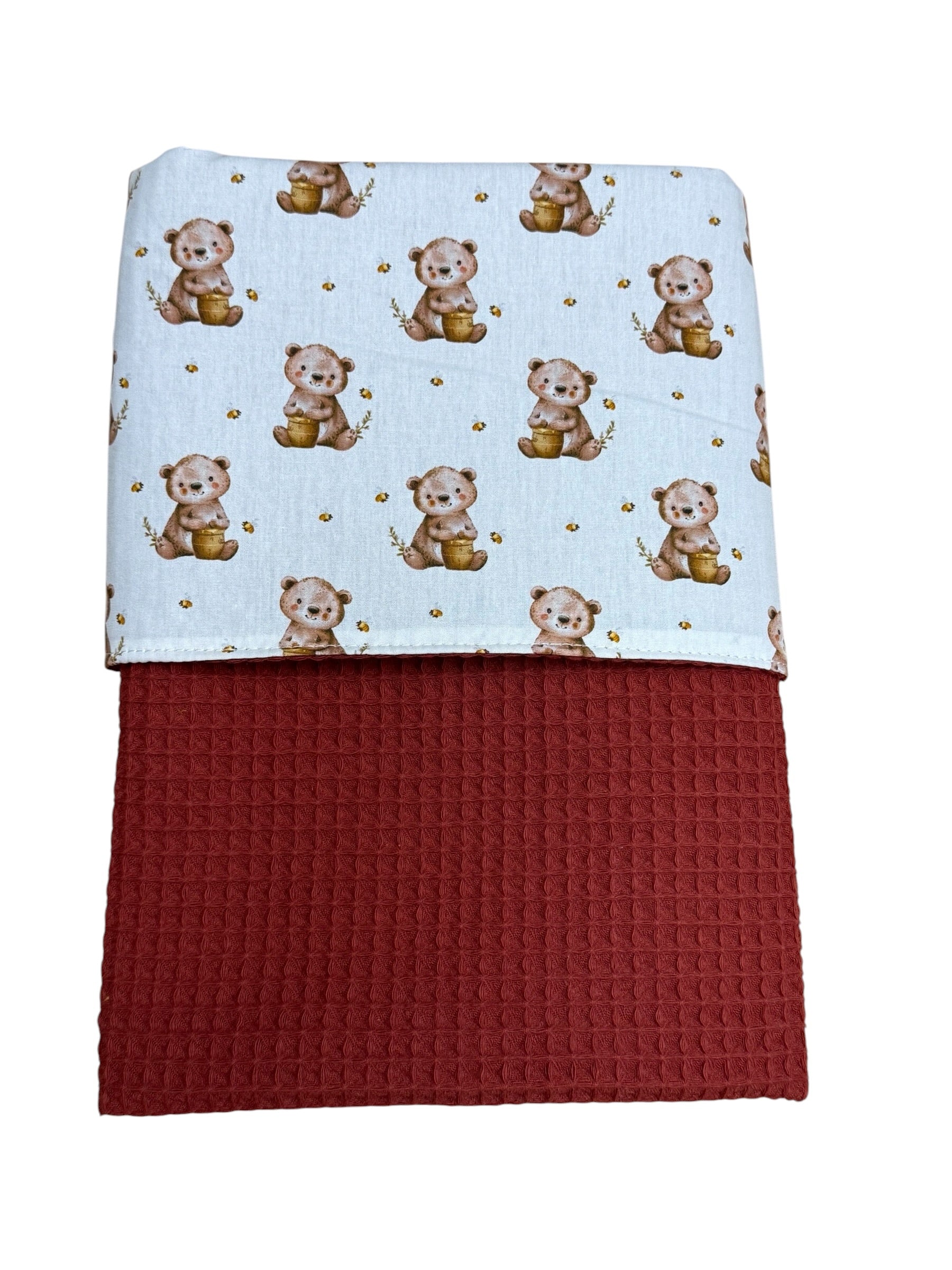Baby deken kinderwagen deken wieg deken steenrood honey bear