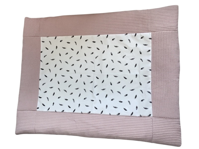 Boxkleed oud roze kleine veertjes