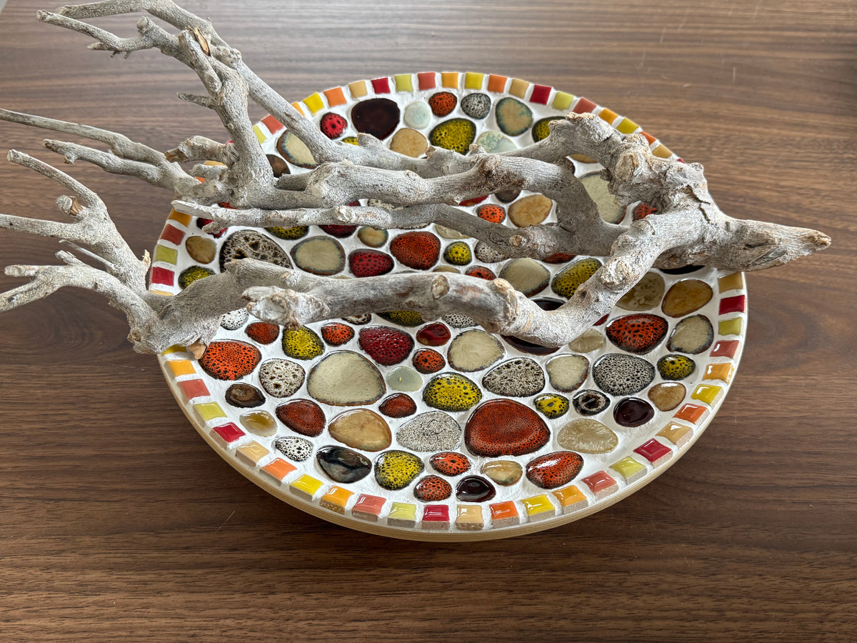Mozaïek schaal handgemaakt Autumn red