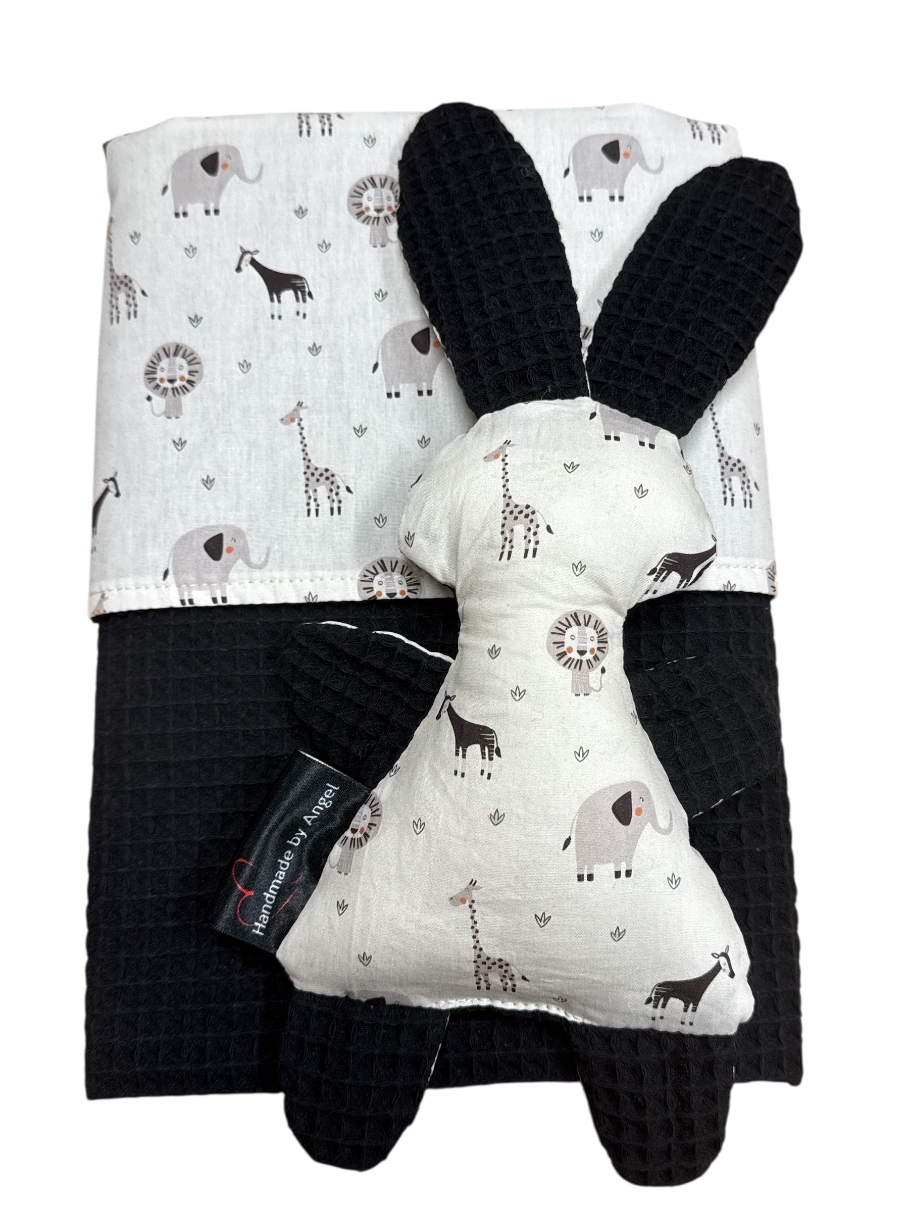 Baby set deken knuffel zwart nieuwe diertjes