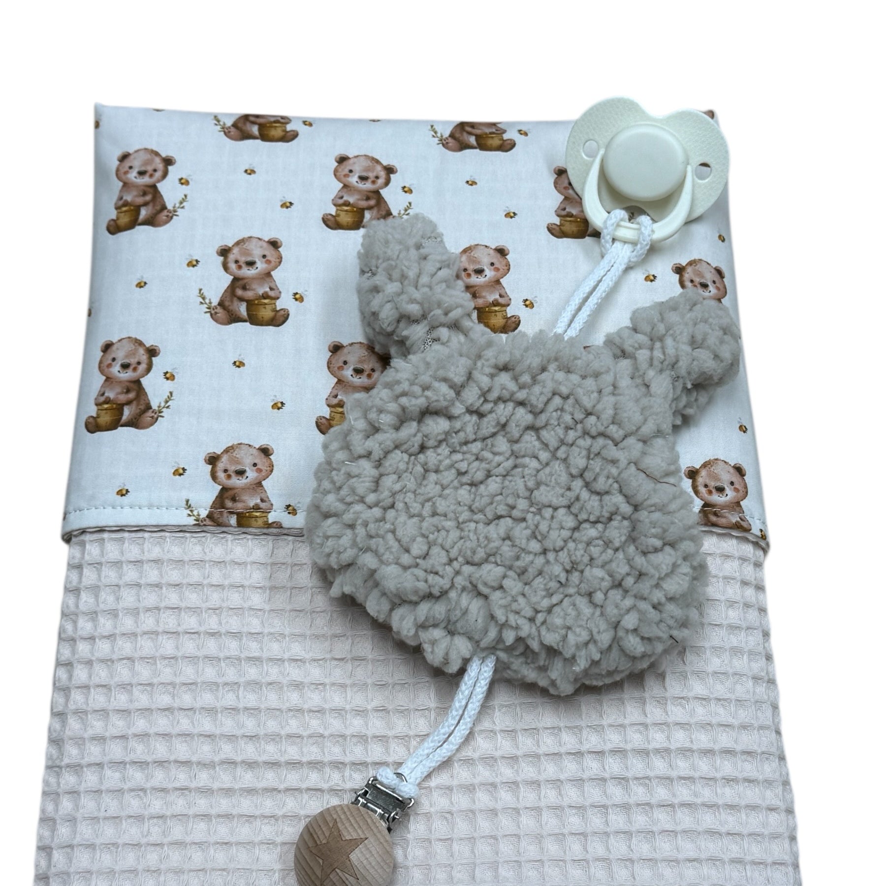 Baby deken kinderwagen deken wieg deken ecru honing beer