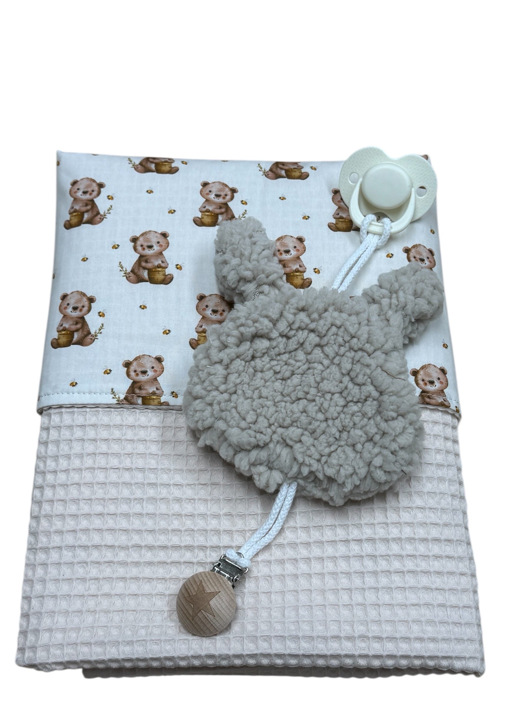 Baby deken kinderwagen deken wieg deken ecru honing beer