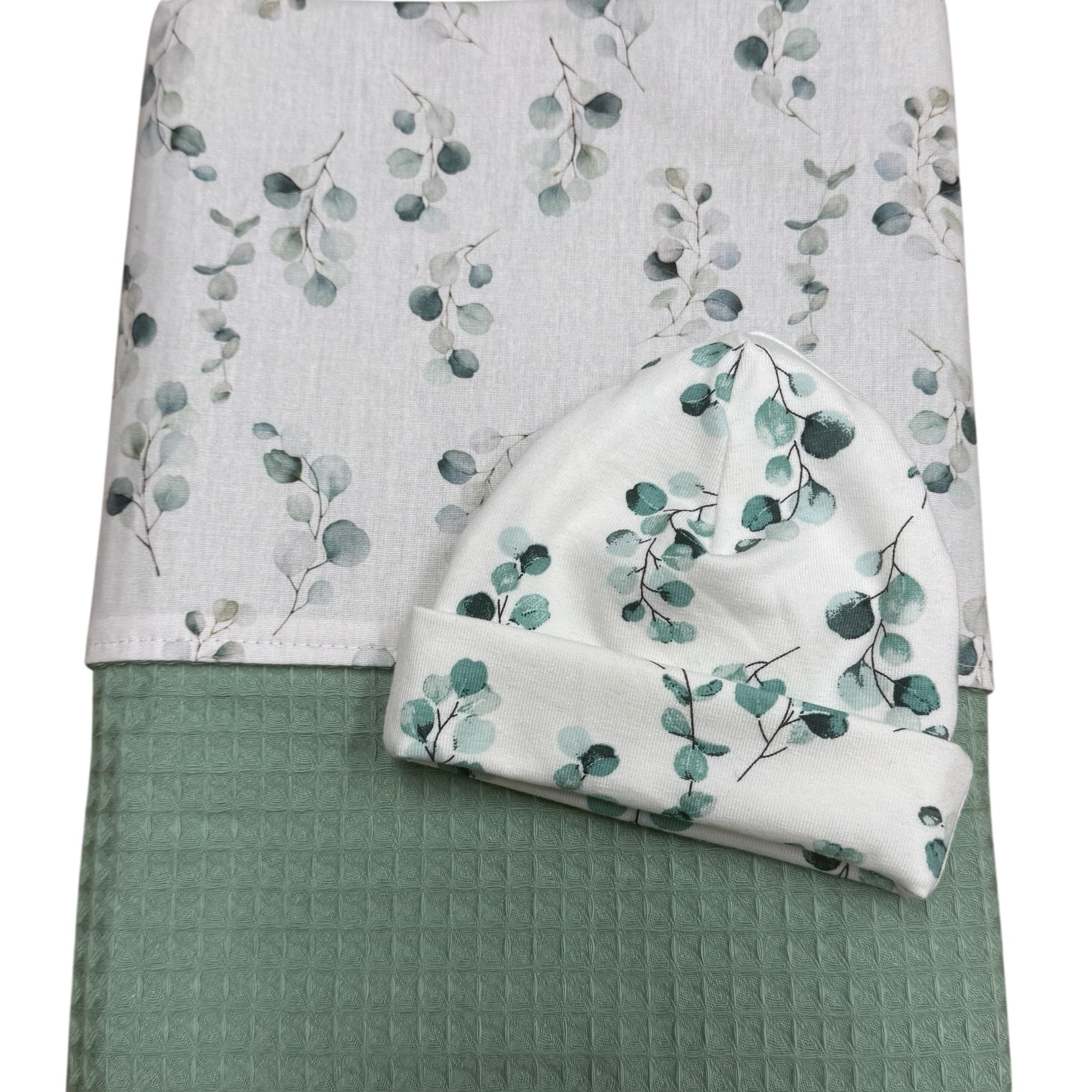 Baby deken kinderwagen deken wieg deken oud groen eucalyptus blad