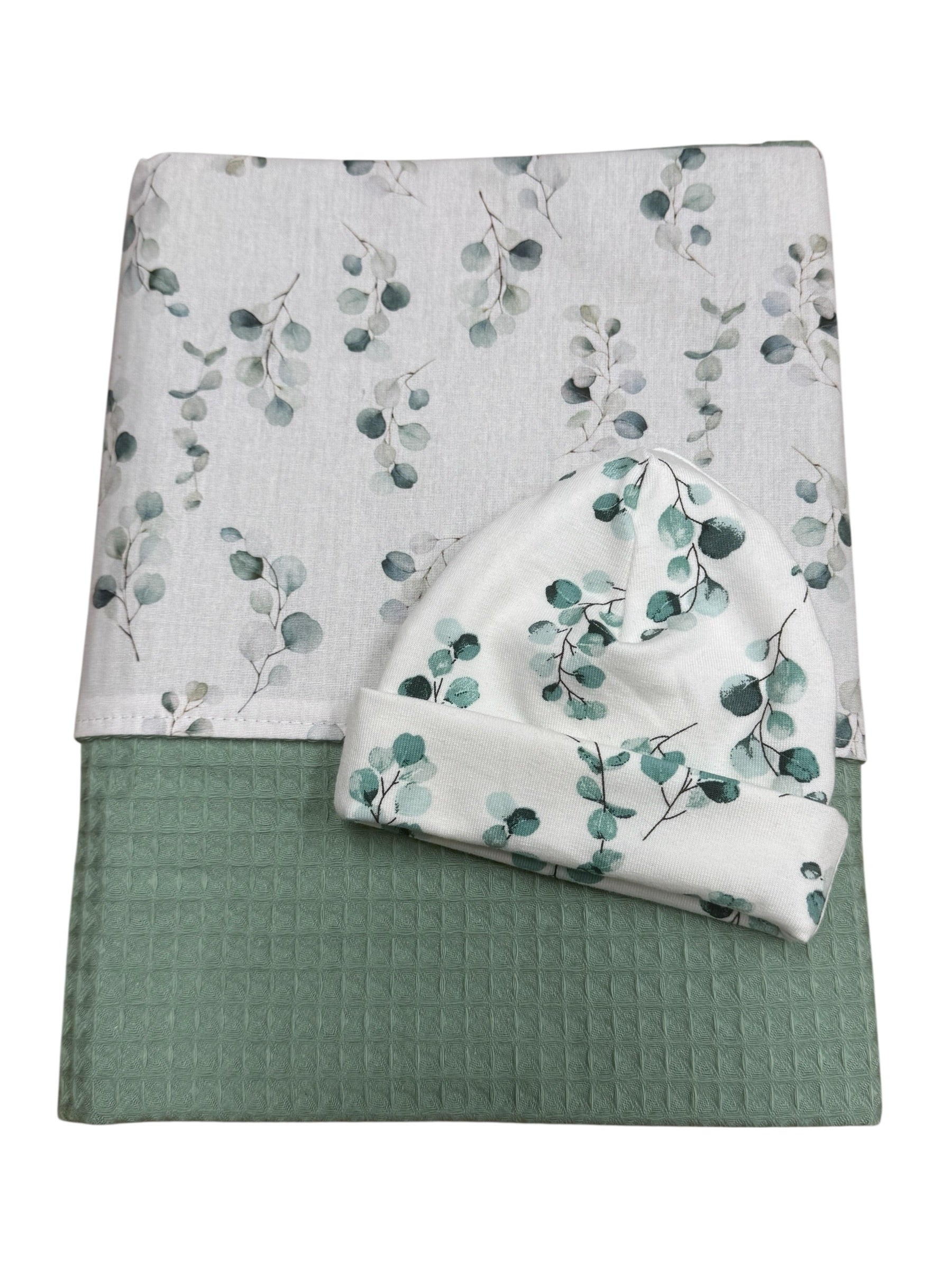 Baby deken kinderwagen deken wieg deken oud groen eucalyptus blad