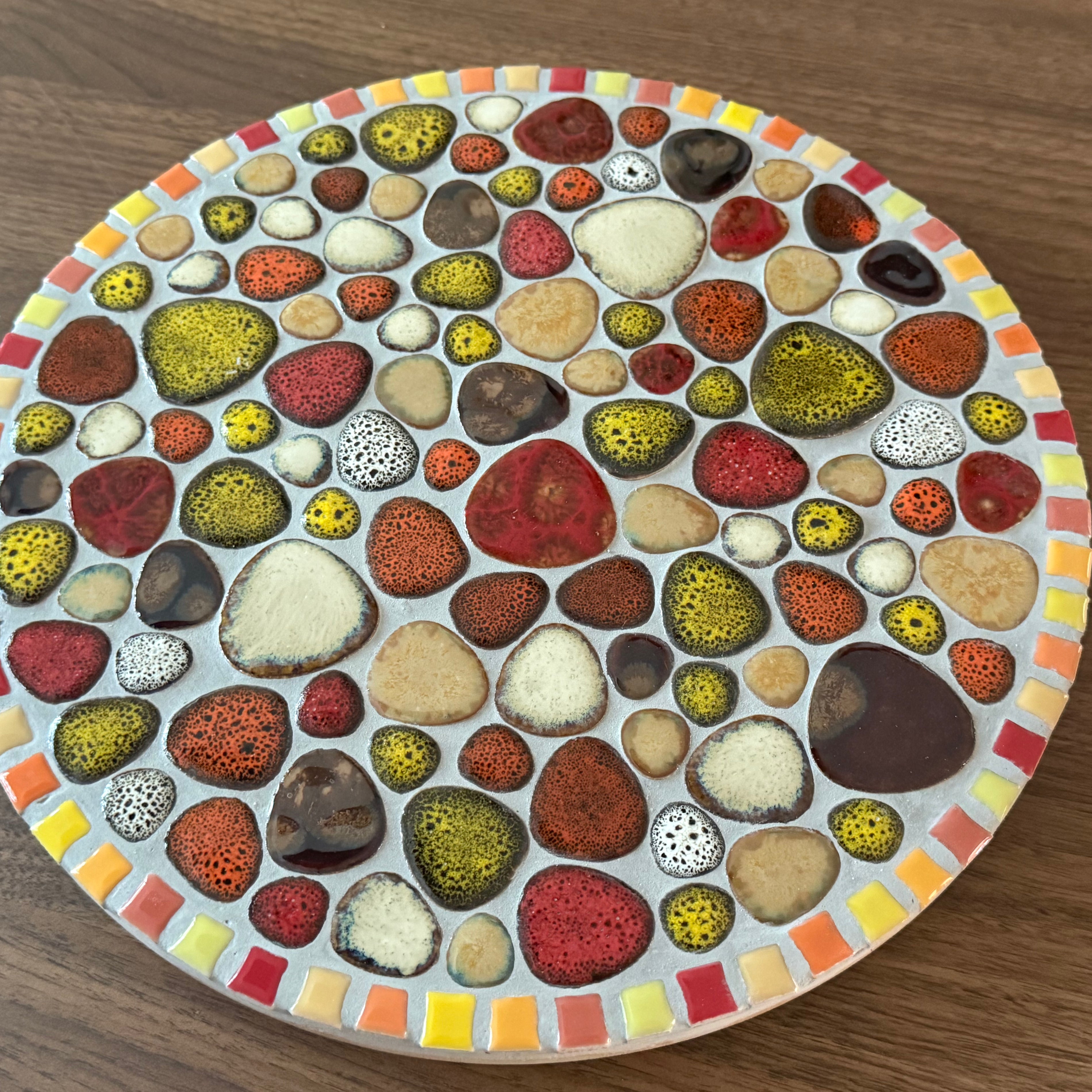 Mozaïek borrelplank / draaiplateau handgemaakt red
