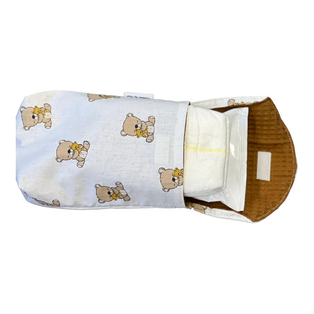 Luier etui tasje klein camel teddy beertjes