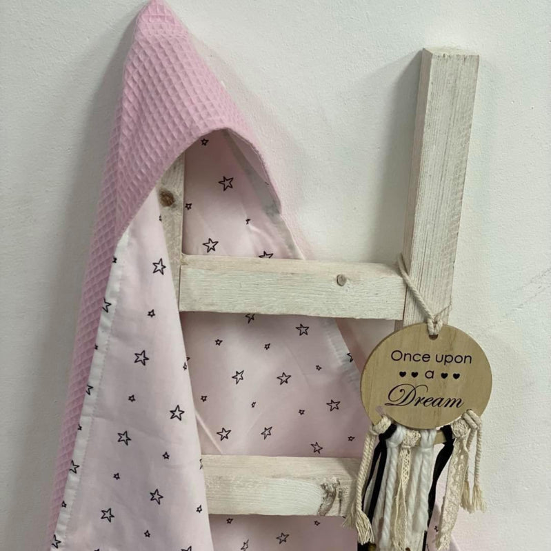 Wikkeldoek roze open ster