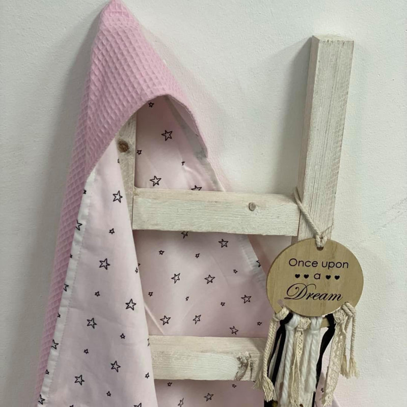 Wikkeldoek roze open ster