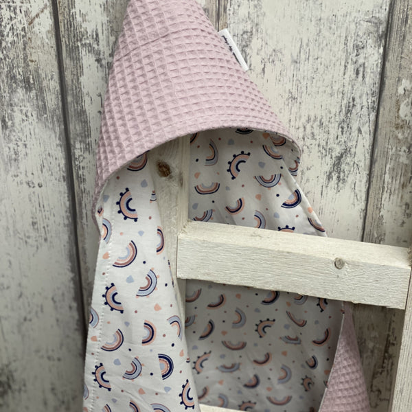 Wikkeldoek oud roze regenboogjes