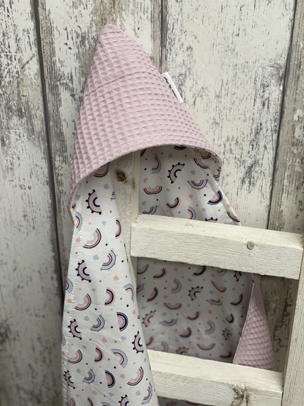 Wikkeldoek oud roze regenboogjes