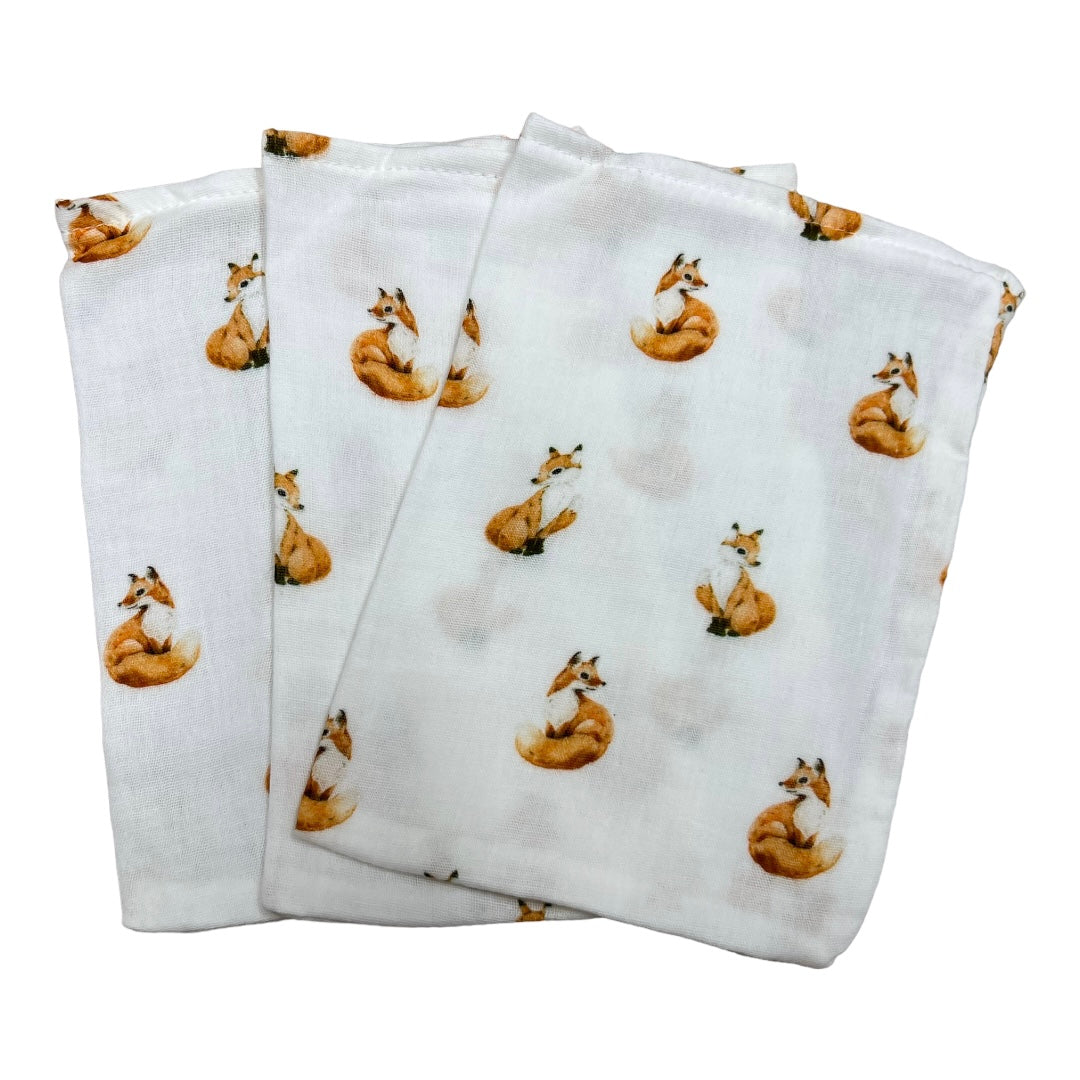 Hydrofiel washandjes vosjes