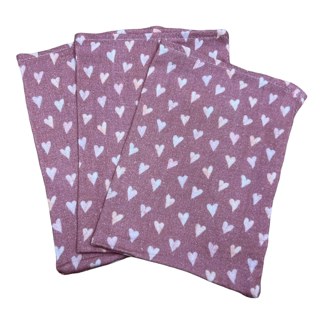 Hydrofiel washandjes roze hartjes