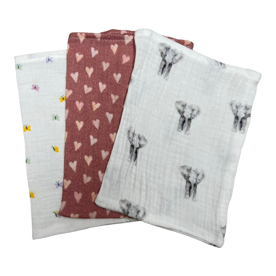 Hydrofiel washandjes vlinder hartje olifant