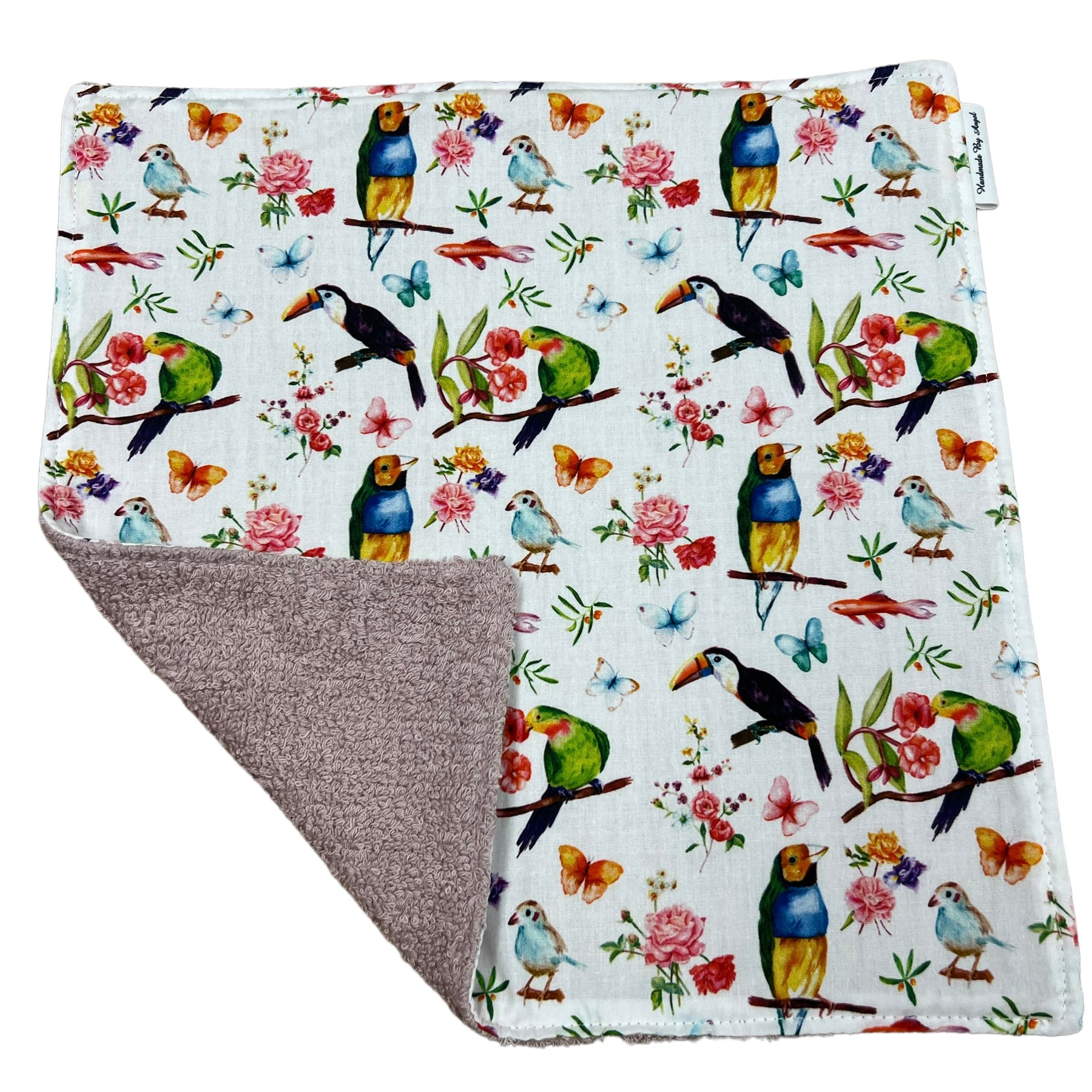 Spuugdoekje oud roze birds