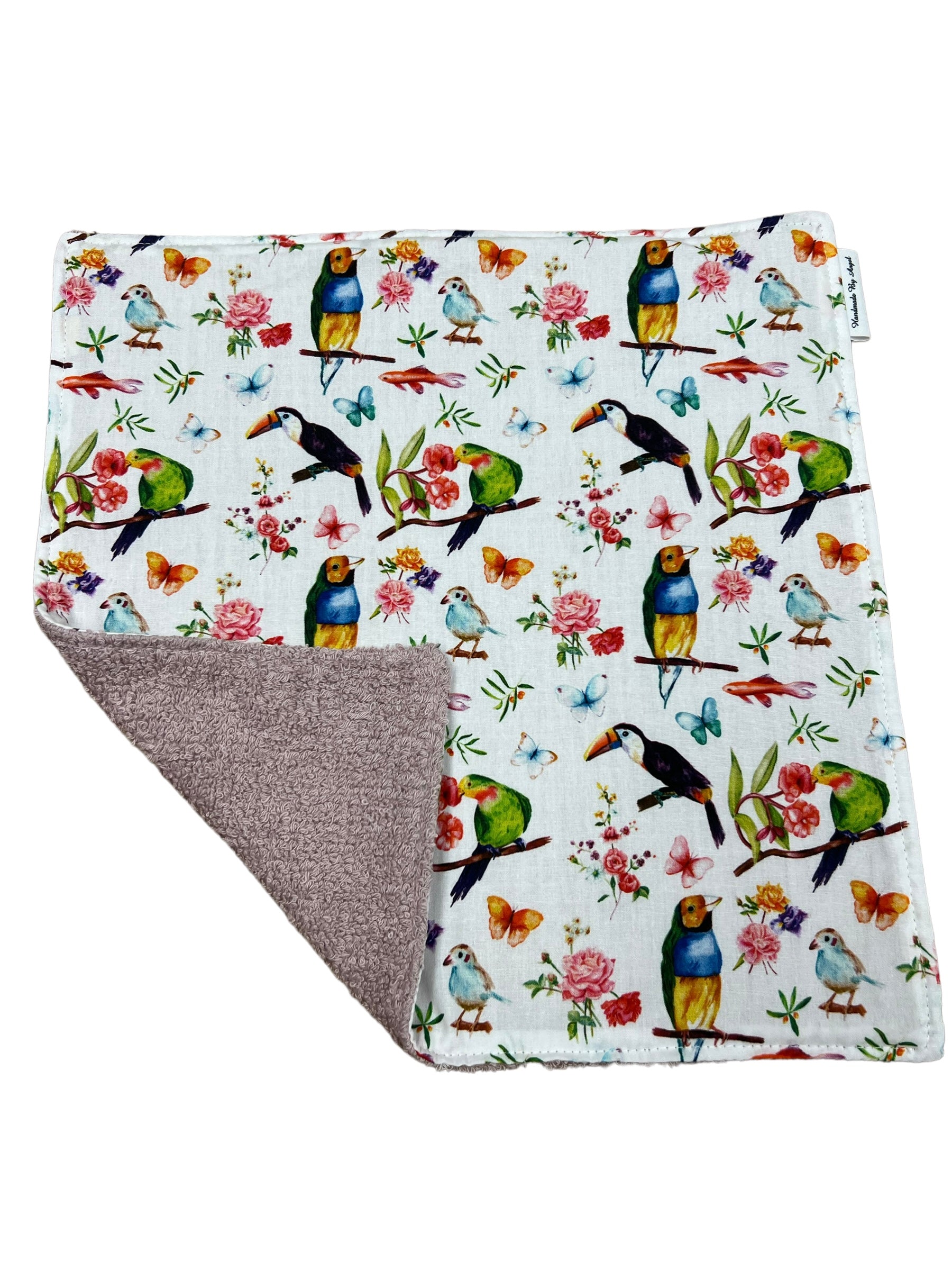 Spuugdoekje oud roze birds