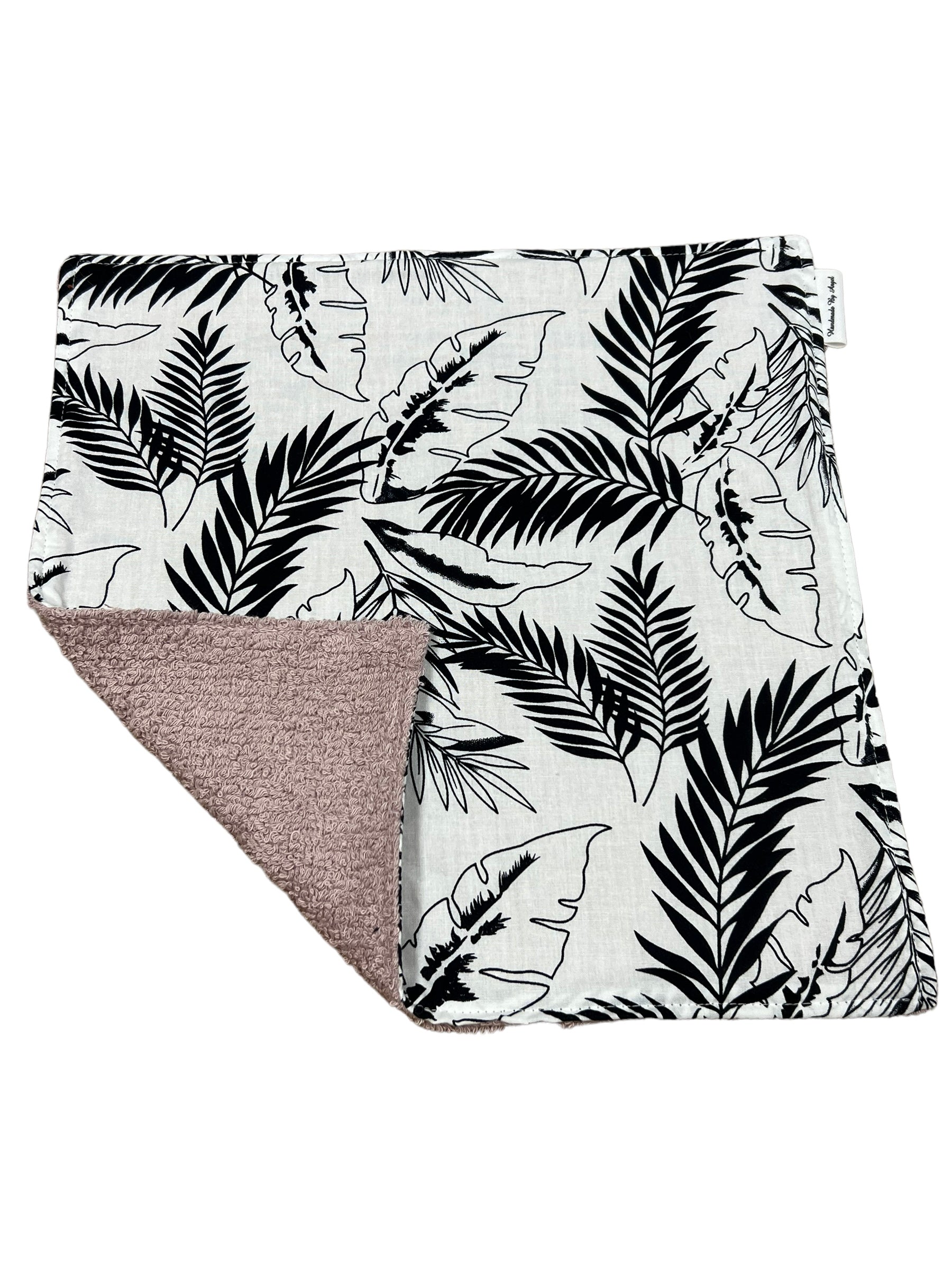 Spuugdoekje oud roze grote bladeren