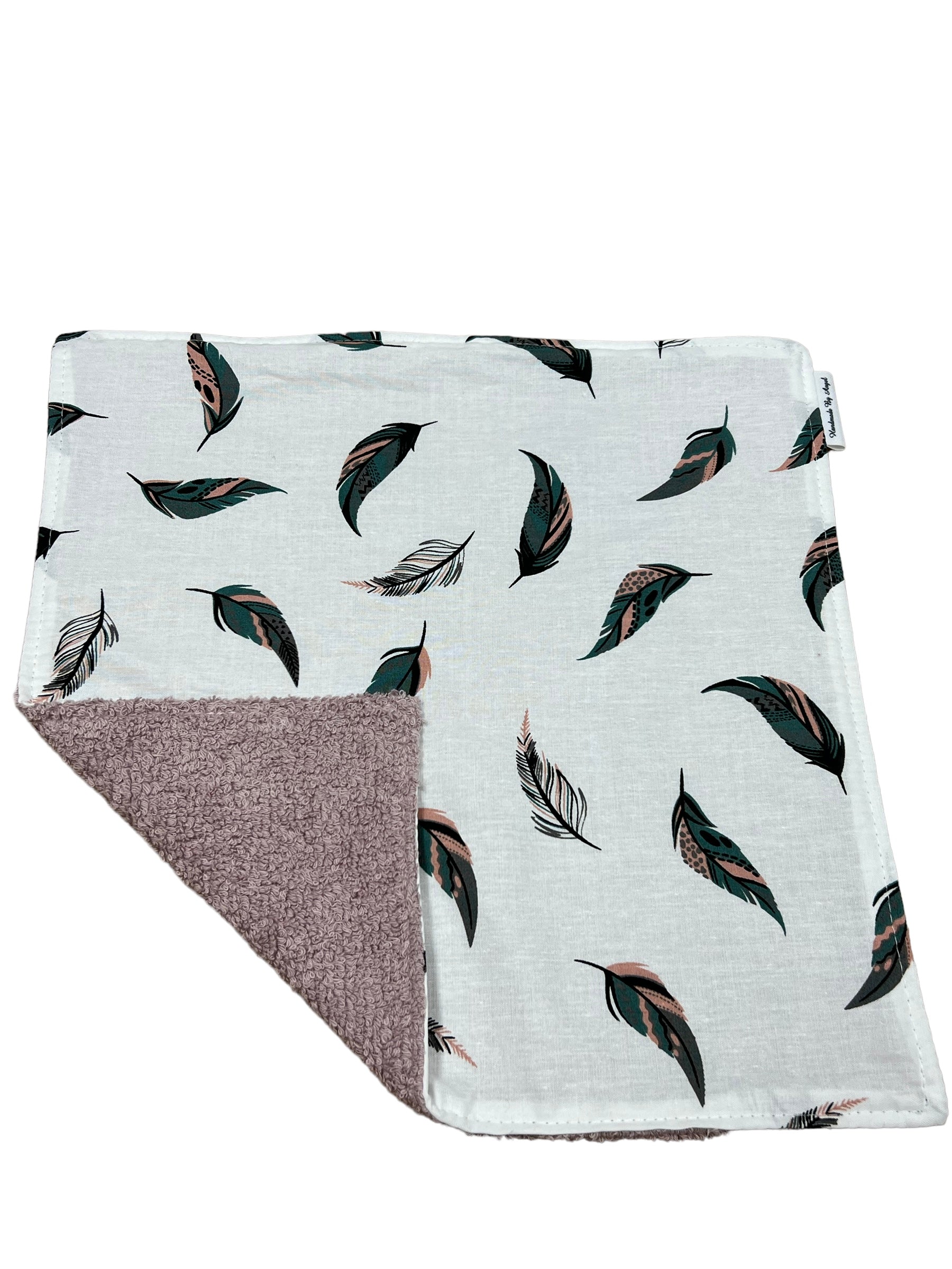 Spuugdoekje oud roze gekleurde veertjes