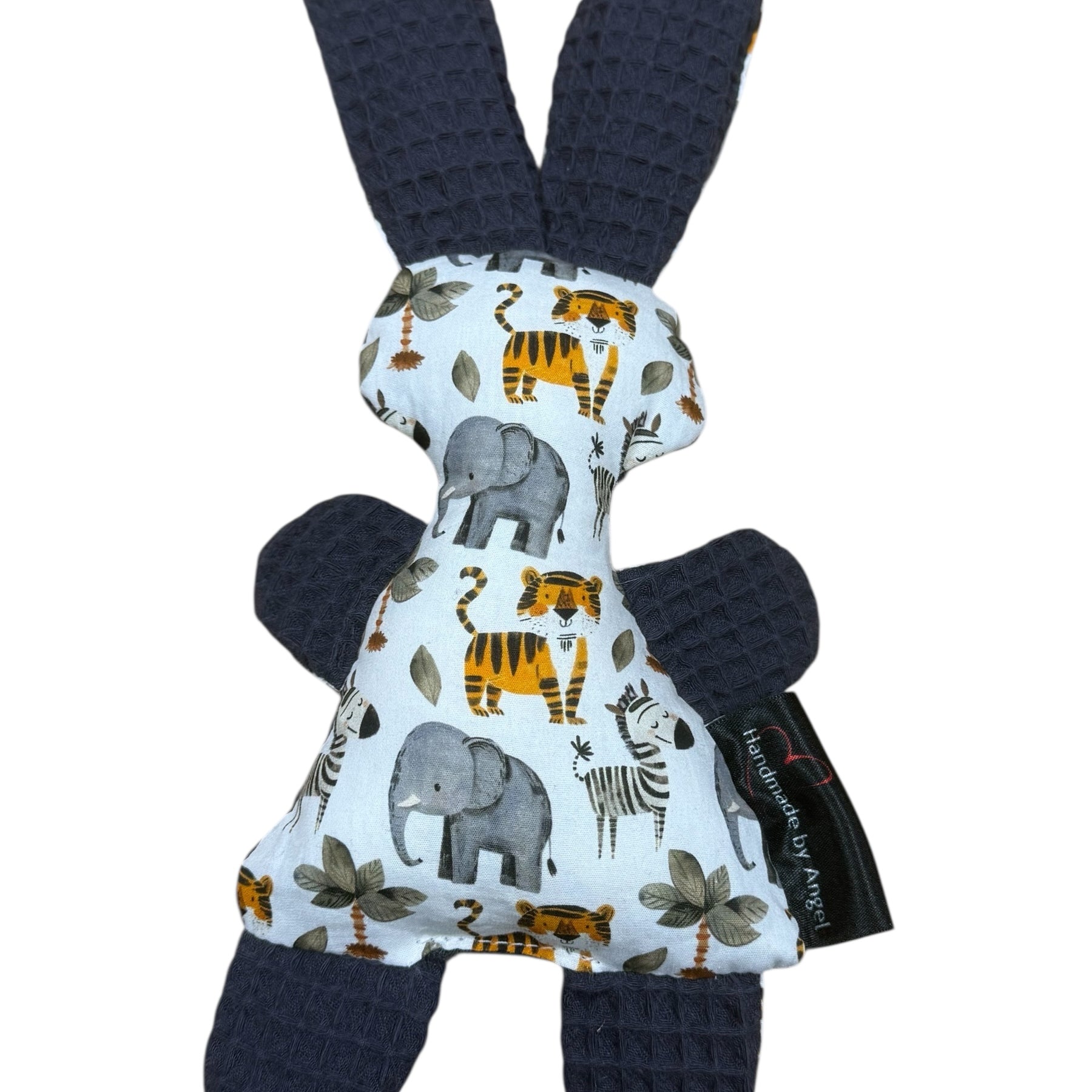 Knuffeltje konijn antraciet grijs blauw olifant zebra tijger