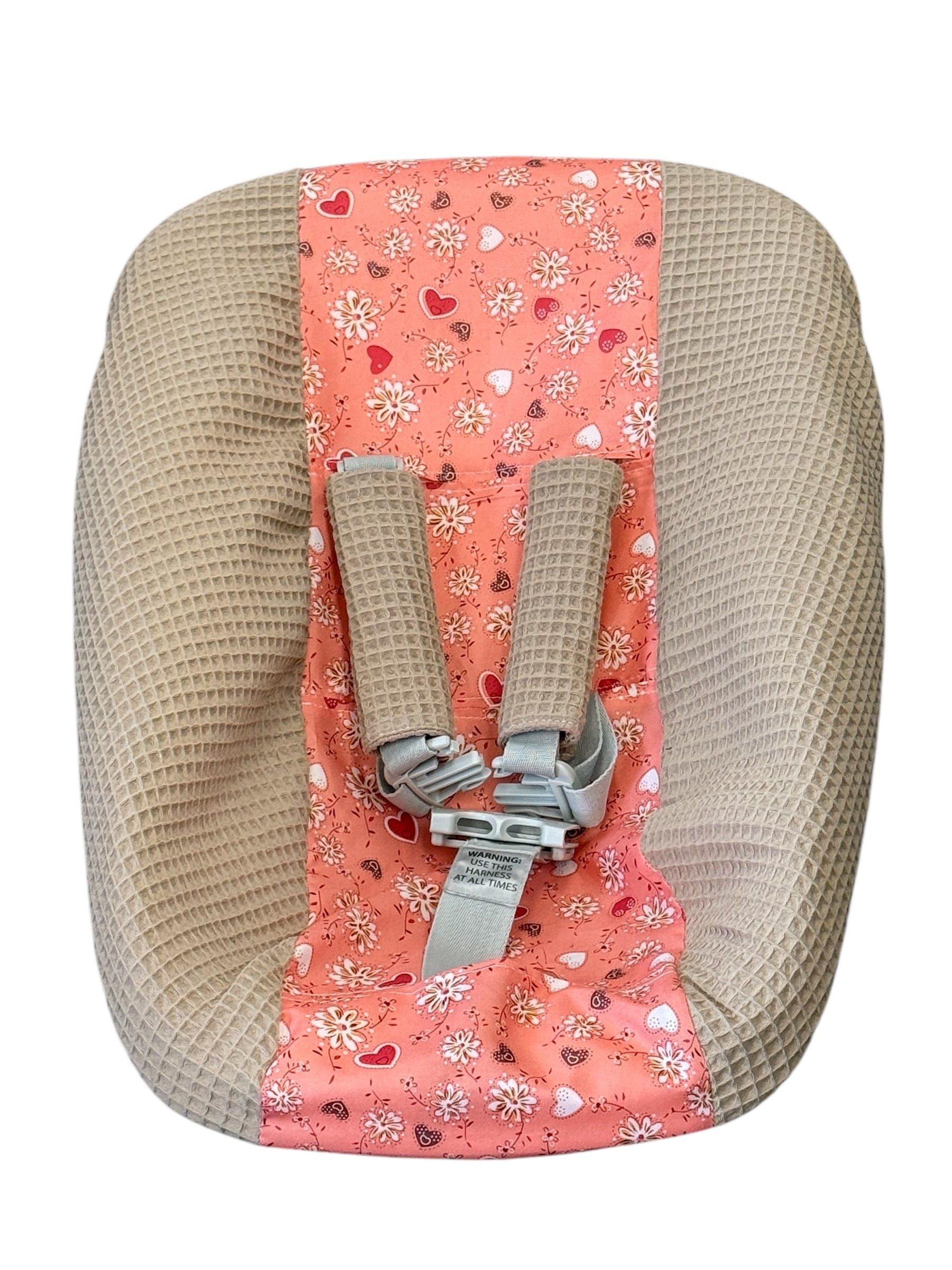 Stokke newborn hoes zand tape beige zalm hartjes