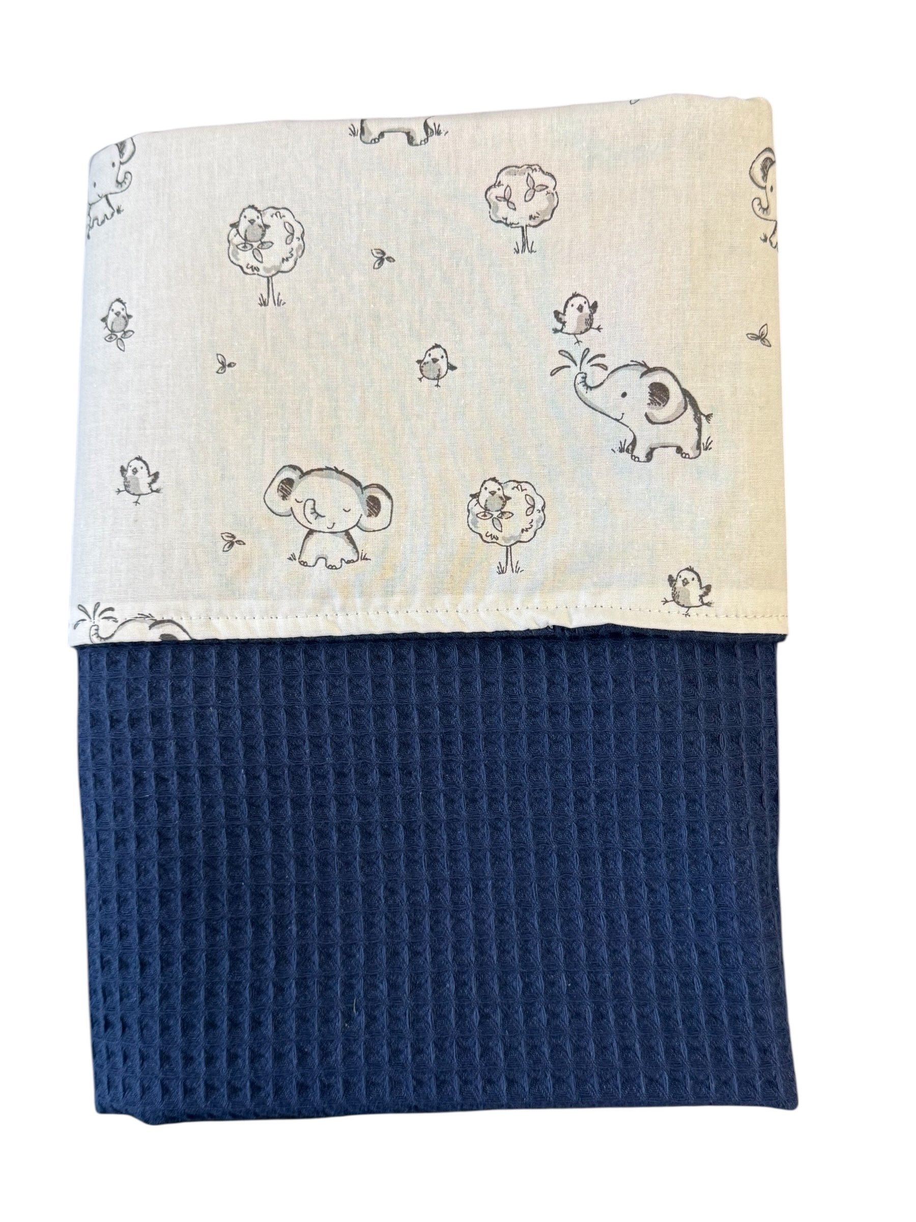 Baby deken kinderwagen deken wieg deken kleine olifantjes navy