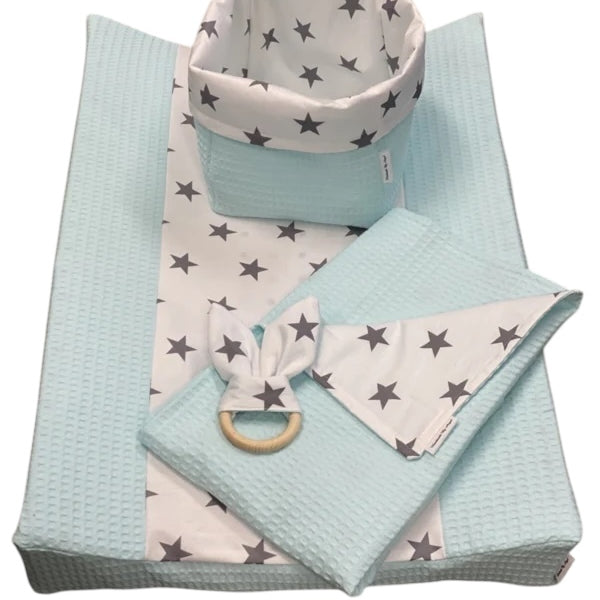 Aankleedkussen hoes Mint groen grote sterren