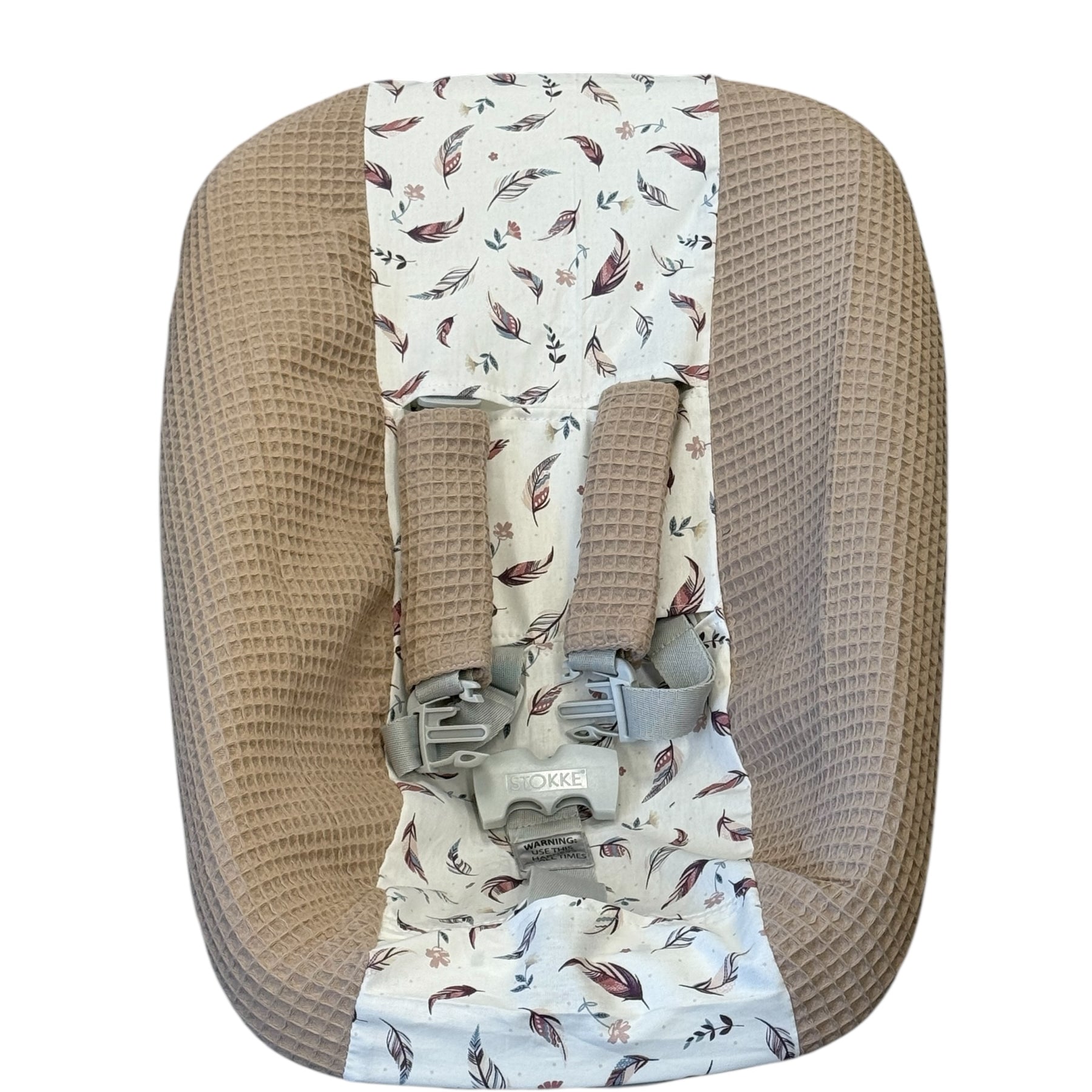 Stokke newborn hoes zand tape beige roze veertjes