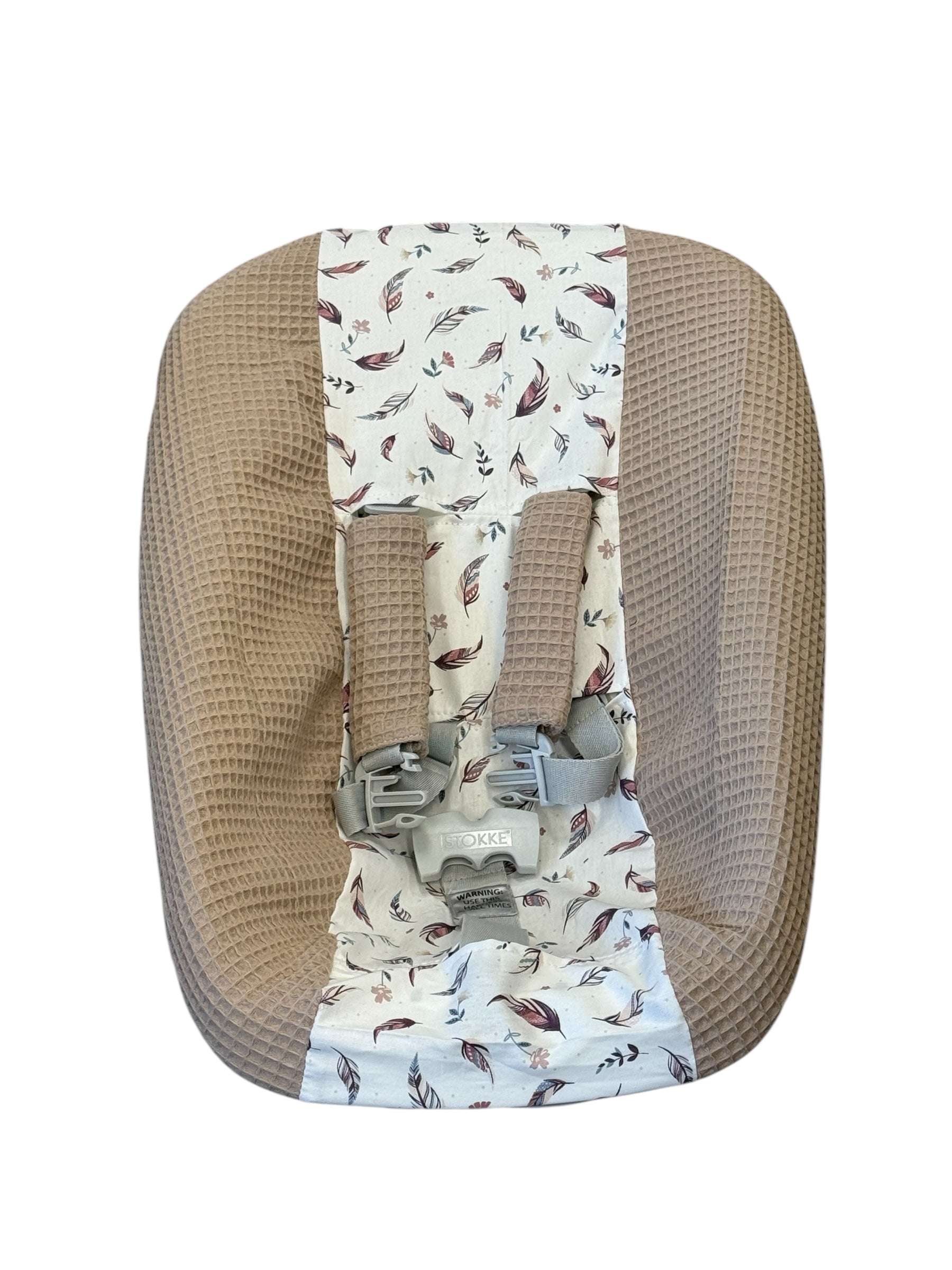 Stokke newborn hoes zand tape beige roze veertjes