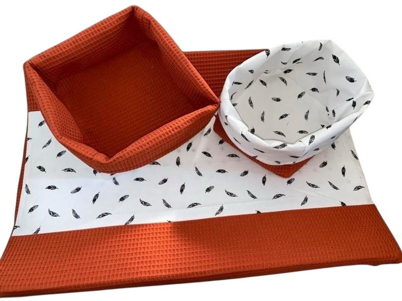 Commode Mandje Koper Kleine Veertjes