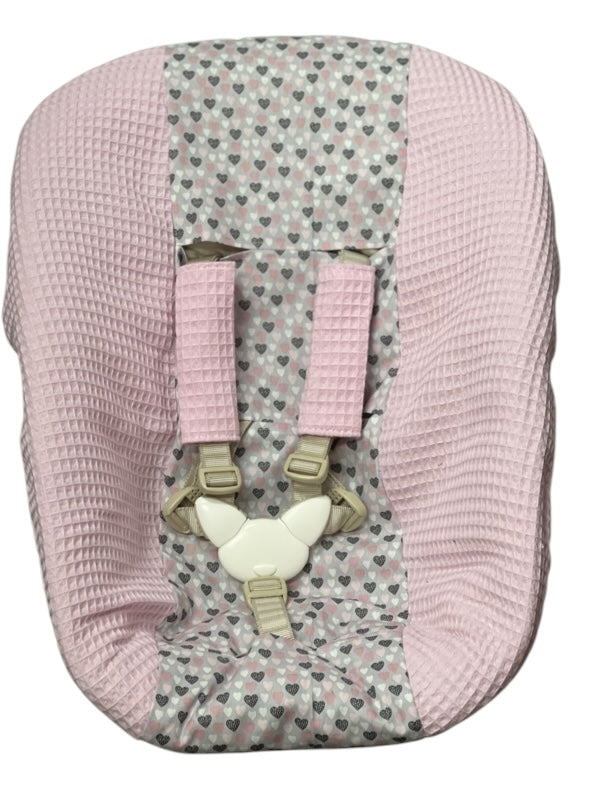 Stokke newborn hoes roze grijs roze hartjes