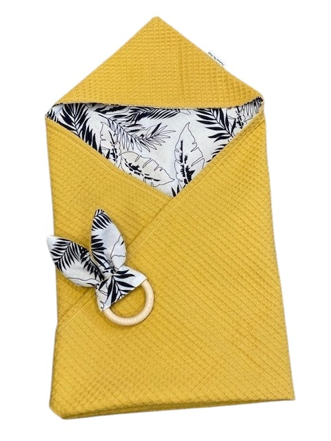 Wikkeldoek oker geel grote bladeren