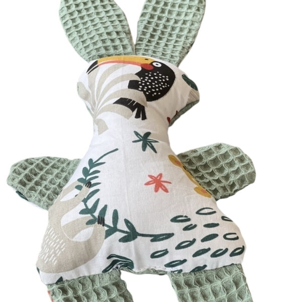 Knuffeltje konijn oud groen jungle