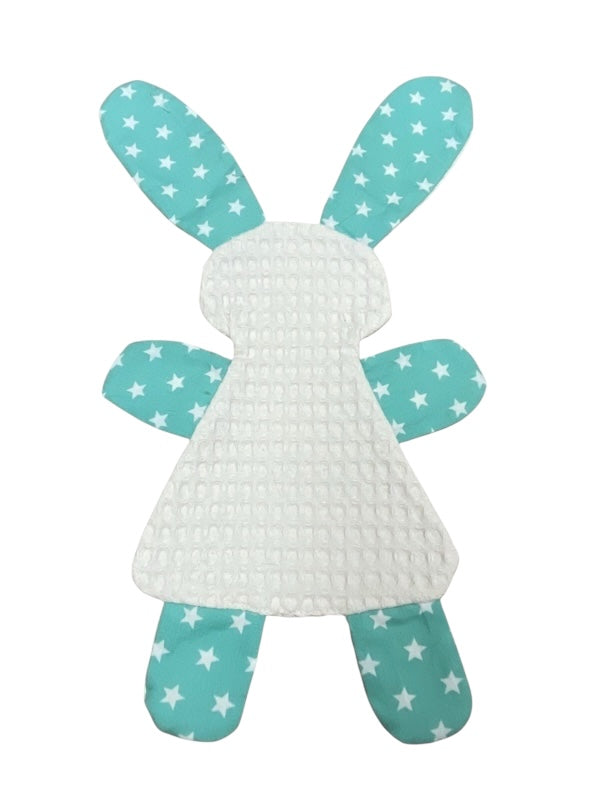 Knuffeldoekje konijn groen sterren