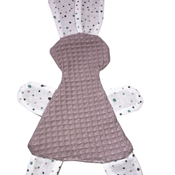 Knuffeldoekje konijn oud roze gekleurde stippen