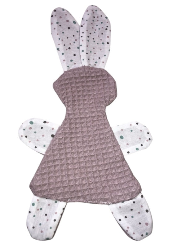 Knuffeldoekje konijn oud roze gekleurde stippen