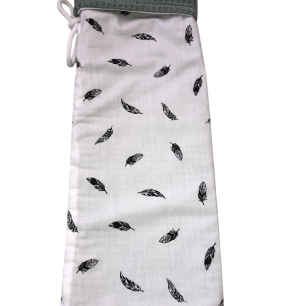 Kruikzak oud groen kleine veertjes