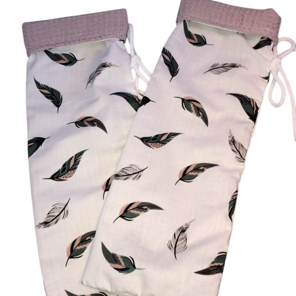 Kruikzak diep oud roze gekleurde veertjes