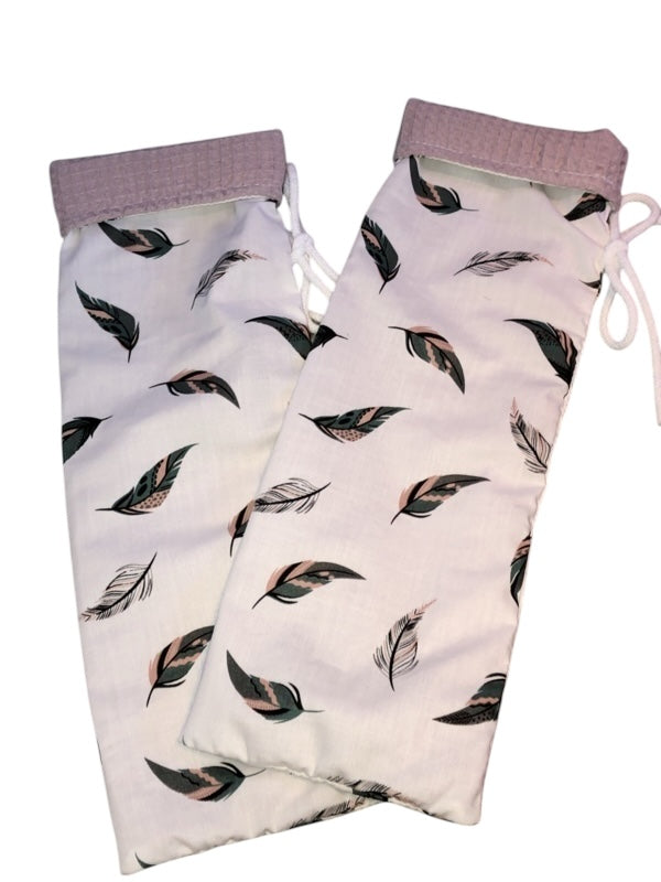 Kruikzak diep oud roze gekleurde veertjes