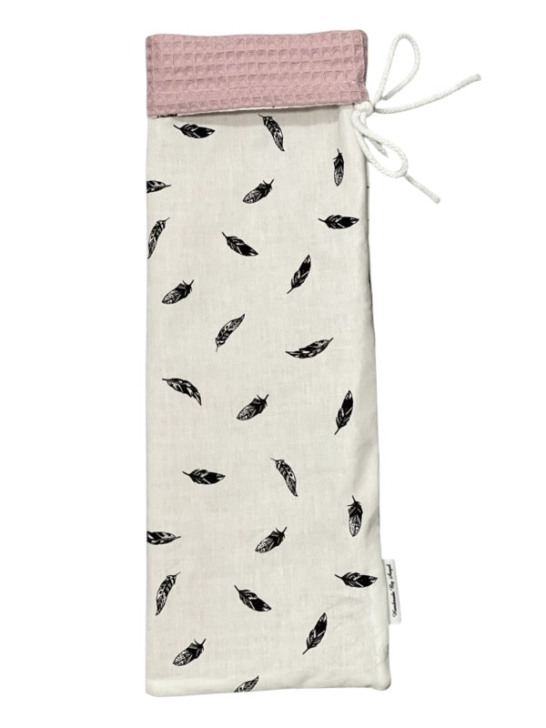 Kruikzak oud roze kleine veer