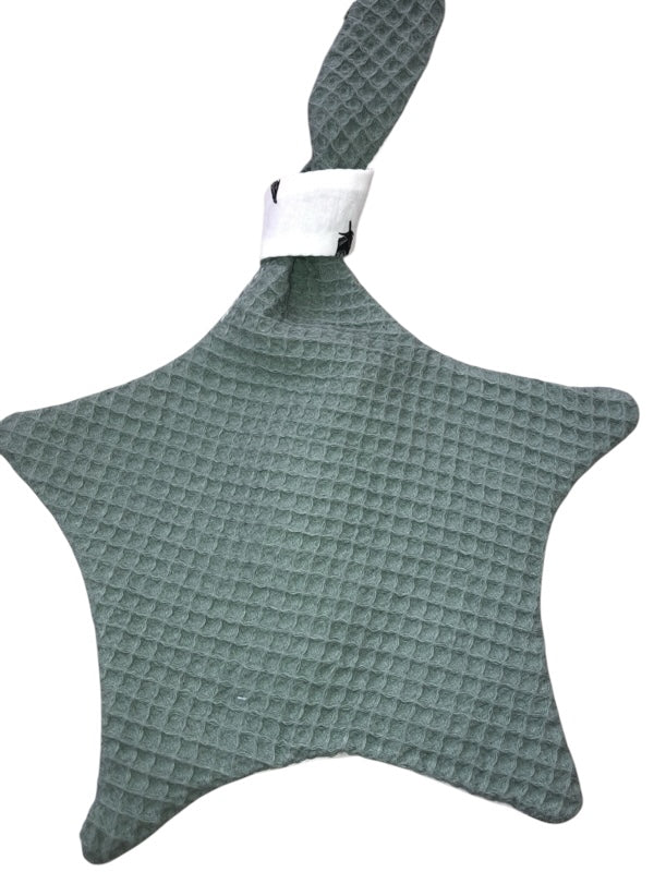 Speendoekje ster oud groen kleine veertjes