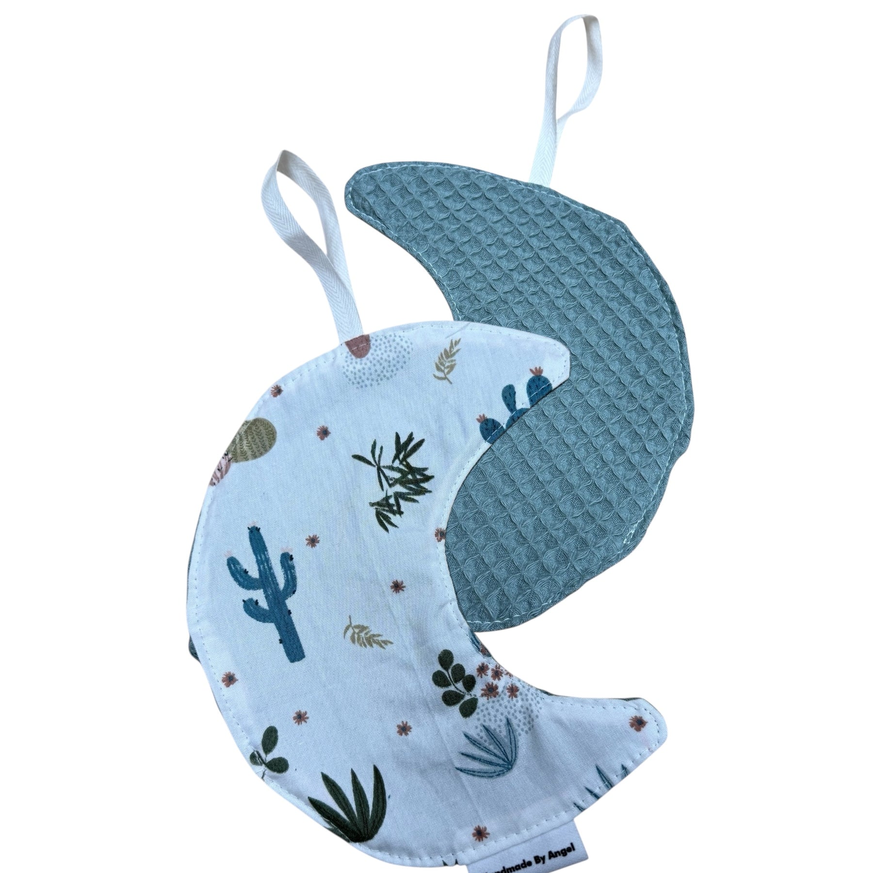 Speendoekje maan oud groen gekleurde cactussen