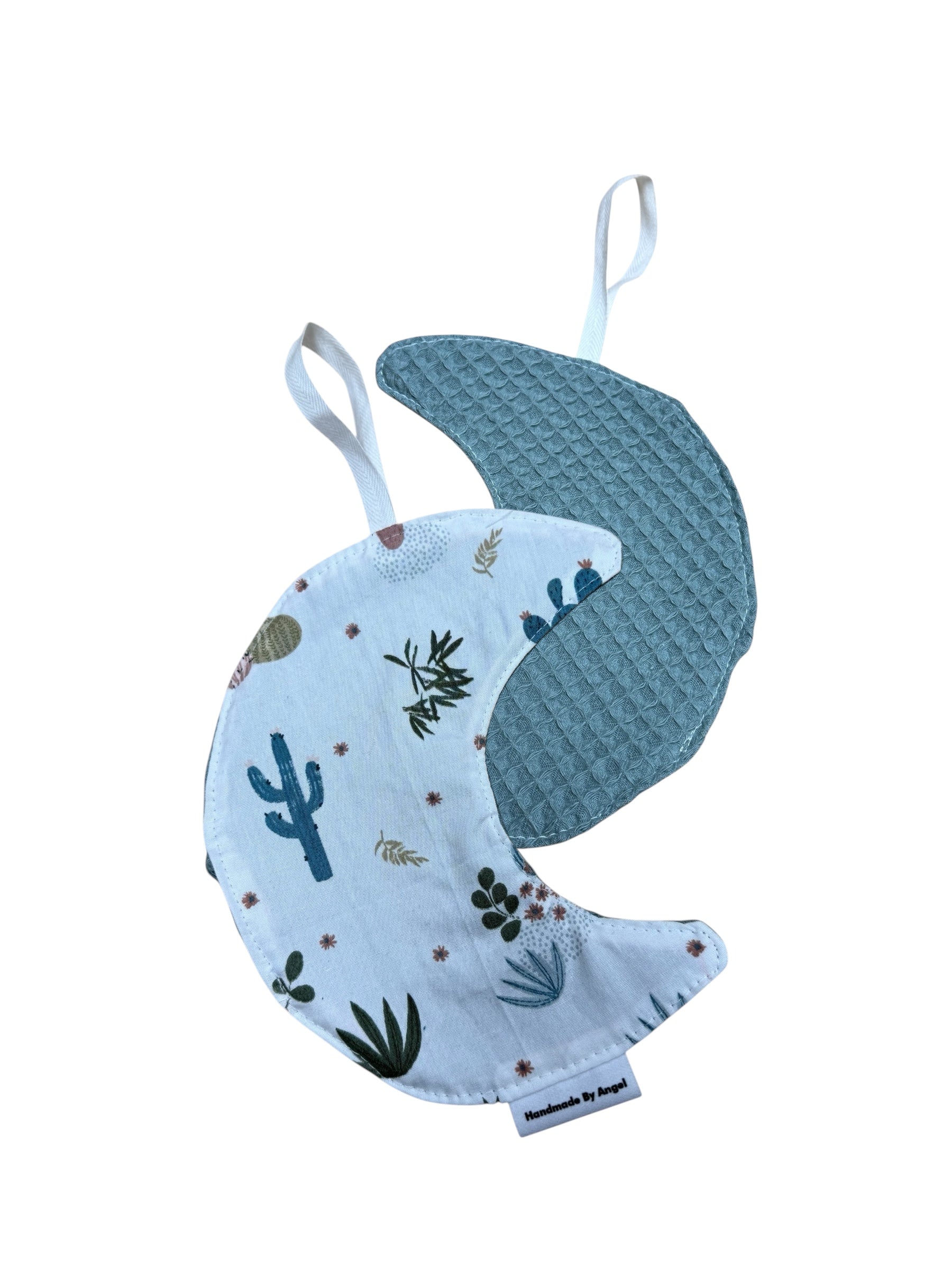 Speendoekje maan oud groen gekleurde cactussen