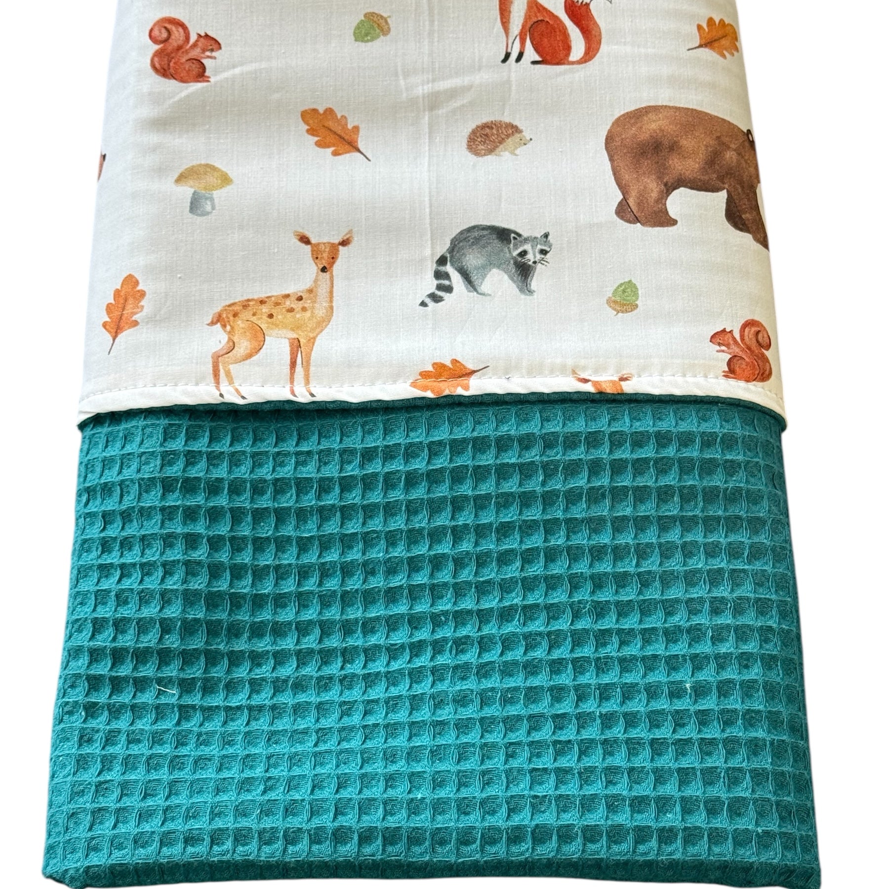 Baby deken kinderwagen deken wieg deken Petrol Forest Animal